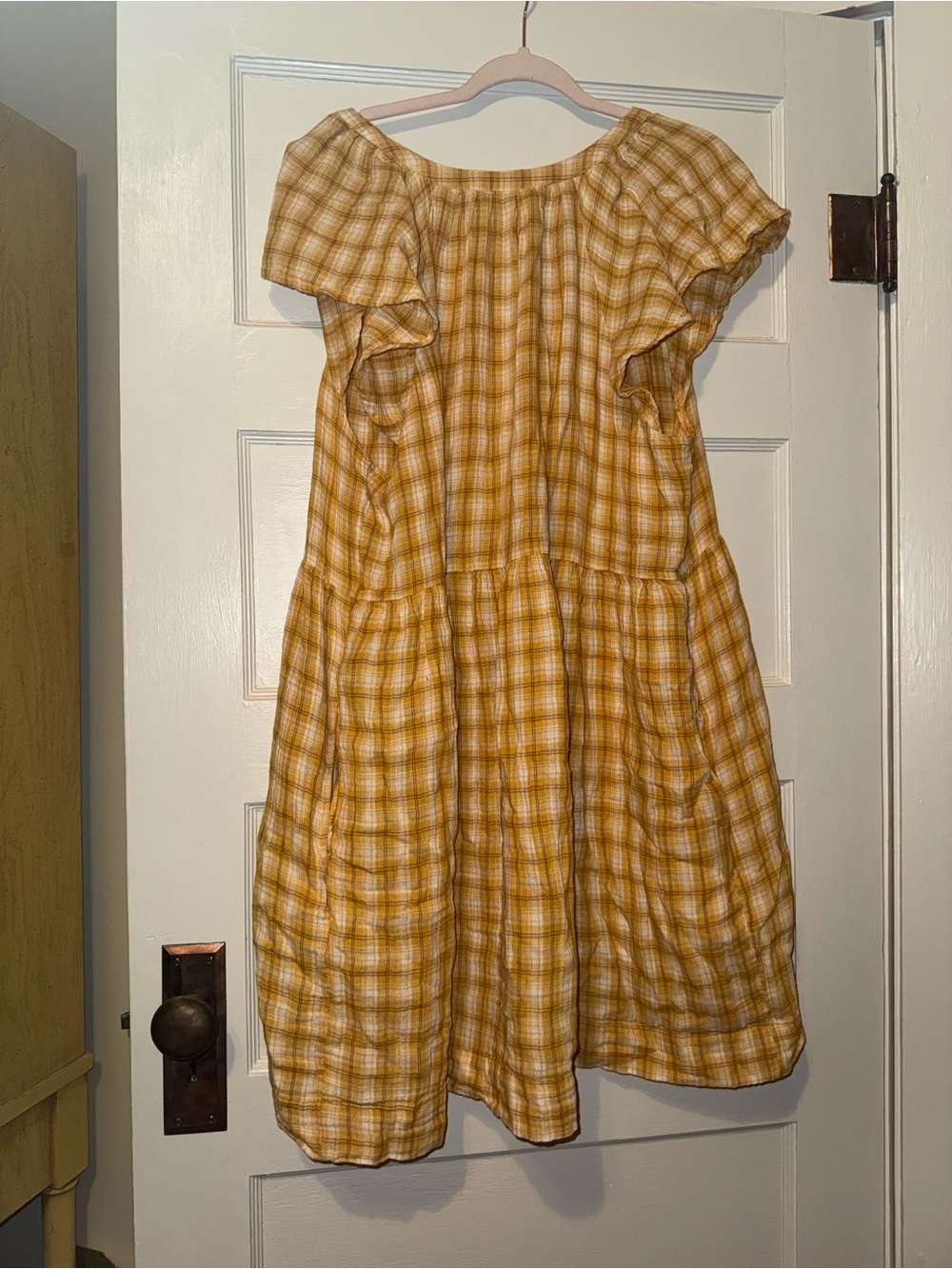 Old Navy Yellow Plaid Short-Sleeve Mini Dress - Picture 2 of 2